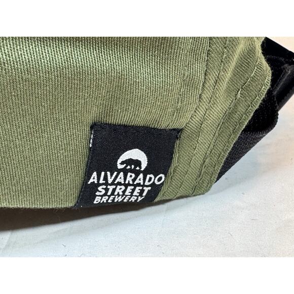 Alvarado Street Brewery Baseball Cap Army Cal Olive Green Leather Bear Logo - Picture 3 of 12